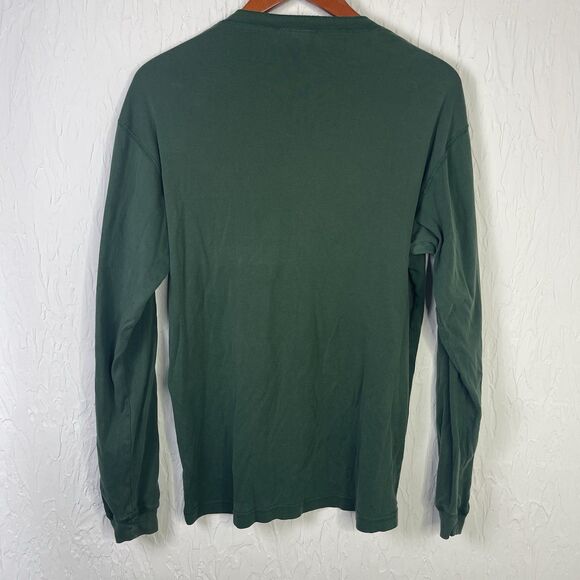 Polo Jeans Company Shirt Mens Medium Green Henley Long Sleeve Y2K Ralph RR T - Picture 9 of 10